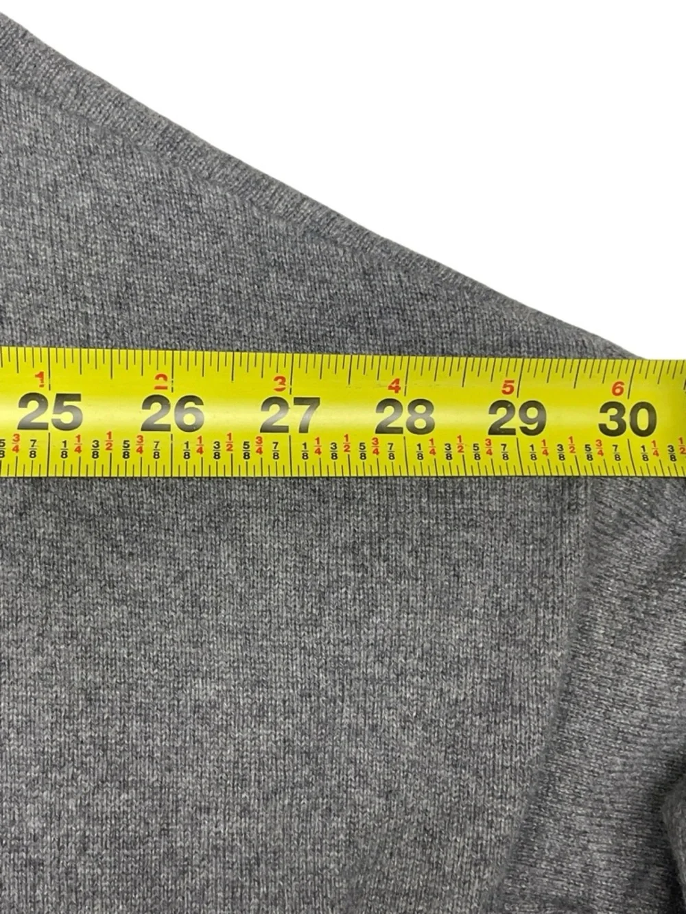 Eileen Fisher Cashmere Cardigan Sweater Large Grey Black Leather Pockets Luxe - Picture 10 of 12
